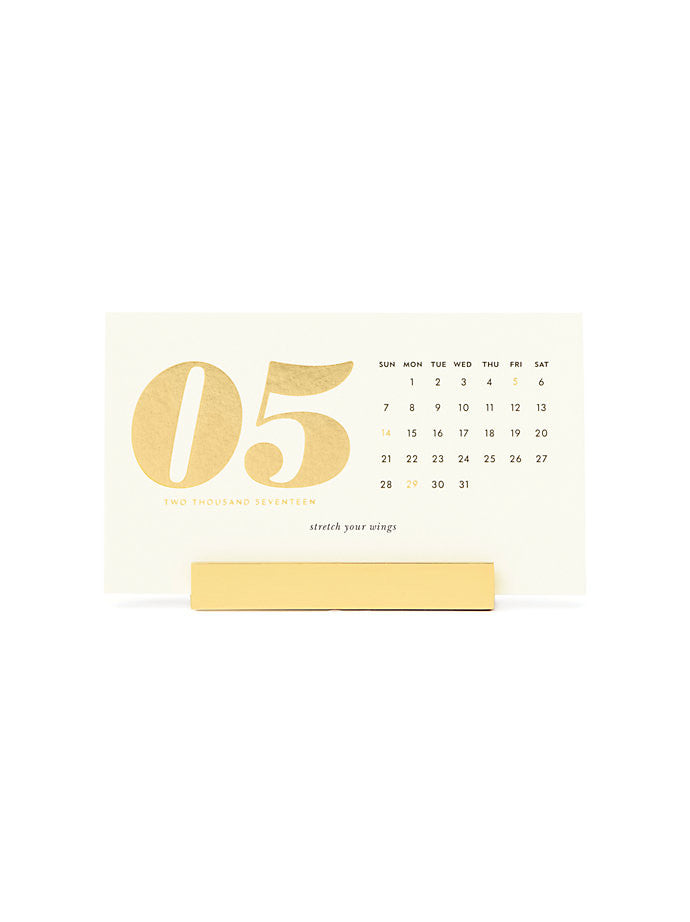 12-month desktop calendar, cream