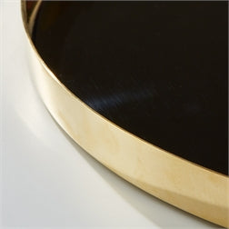 Brass and black lacquer tray