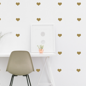 Little Hearts Wall Decal Gold