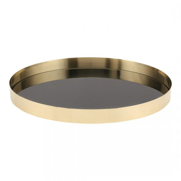 Brass and black lacquer tray