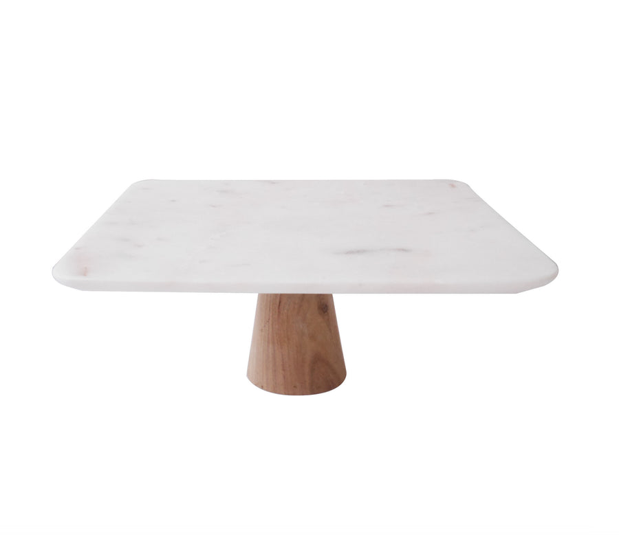Marble pedestal platter - Large