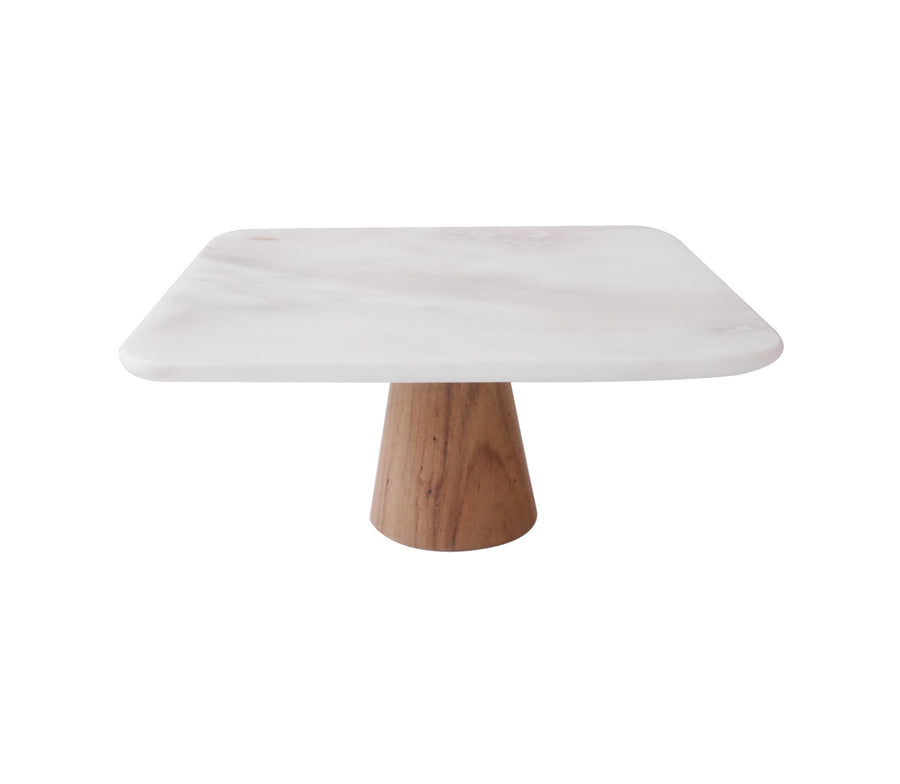 Marble pedestal platter - Medium