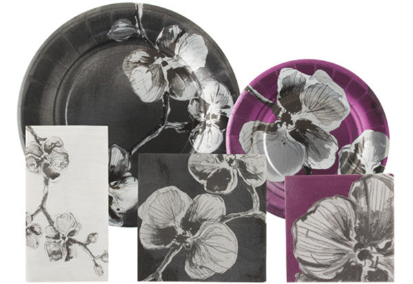 Black Orchid Fine Paper Dinner Plates